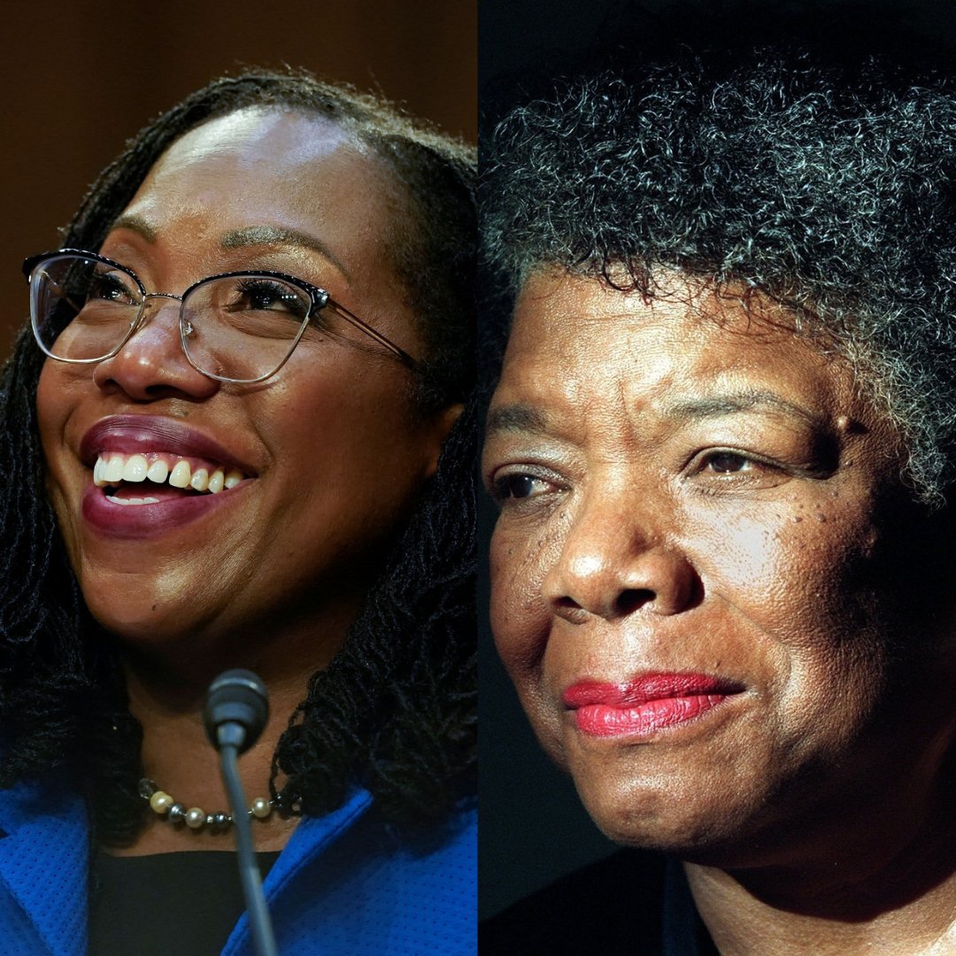 DrMayaAngelou's tweet photo. "Bringing the gifts that my ancestors gave,
I am the dream and the hope of the slave.
I rise." #MayaAngelou
History has been made with Judge Ketanji Brown Jackson becoming the first Black woman to be confirmed to the U.S. Supreme Court. We stand with you. https://t.co/LAwVGlmdBp https://t.co/XpjKO3zW36