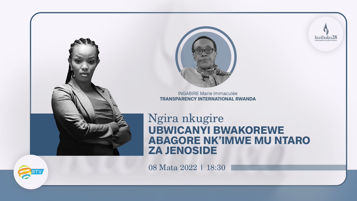 Mu gihe twibuka abacu bazize Jenoside yakorewe Abatutsi, tunazirikane ubwicanyi bwakorewe abagore nk'imwe mu ntwaro za Jenoside. 

Interahamwe zafashe ku ngufu abakobwa, abagore zitaretse n'abakecuru.
Abo zitahise zica bakarokoka, baracyahangana n'ingaruka!

#Kwibuka28