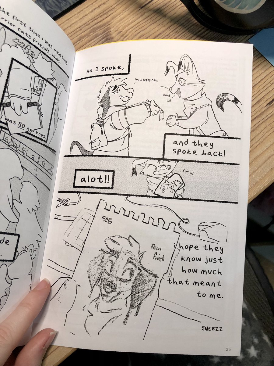 Received my copy of @Clanzine_wc 5 and omg all the stories growing up in the fandom are so touching ;^; @Snebzz  even included me in one. Thanks for this cute project hot damn 