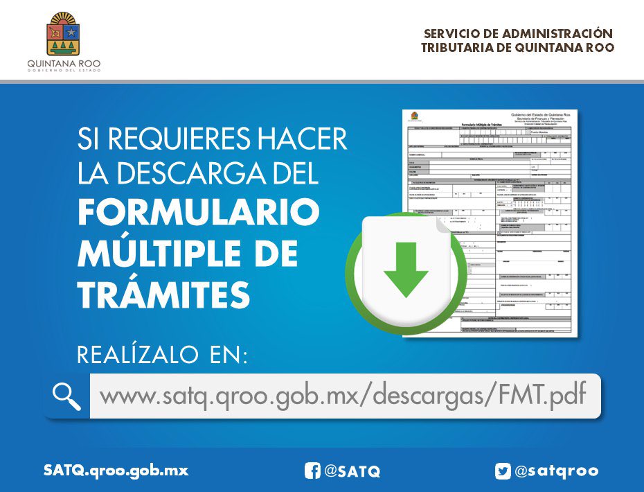 satqroo's tweet photo. Si requieres hacer el llenado del FMT descárgalo en https://t.co/IcnzOdeXi4. https://t.co/RfRTrb73G3
