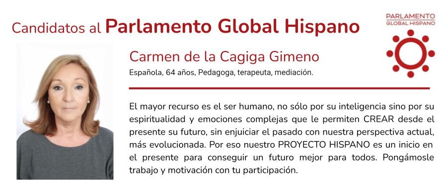 pglobalhispano's tweet photo. Carmen de la Cagiga
Candidato al Parlamento Global Hispano
#parlamentoglobalhispano #PGH #hispanos https://t.co/ByBWWJ1qNR