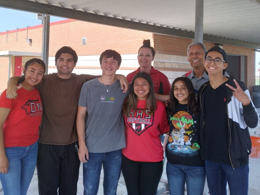 HHS Masonry with a group of students from HHS Media Tech who also went to state last week and Ms. Cantu <a href="/LosdeCantu/">Crystal Cantú</a>.