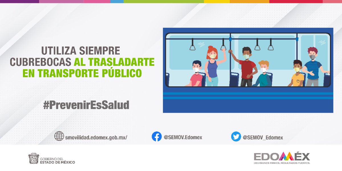 somoscecytem's tweet photo. Para mantener una #MovilidadFuerte se debe continuar con las medidas de prevención en el transporte público. Recuerda usar cubrebocas en todo momento 😷 #PrevenirEsSalud https://t.co/lksr5Pr5m8