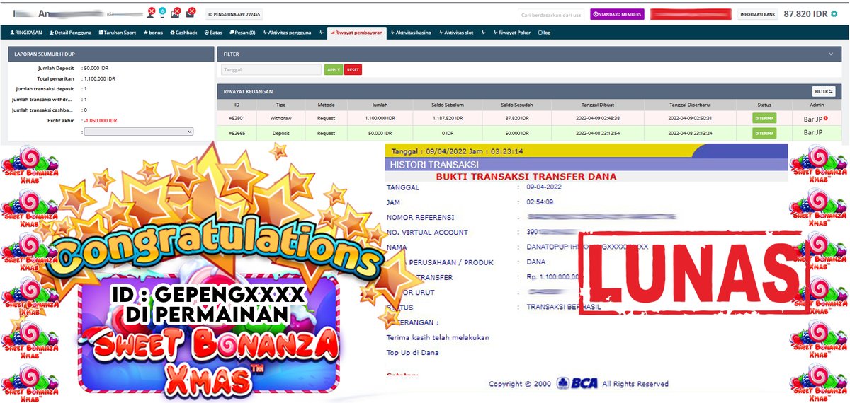 MithaAu's tweet photo. Selamat Kepada Member BARJP ID : Gepeng*** Berhasil melakukan penarikan kemenangan sebesar : 1.100.000 Rupiah.
Bermodalkan 50.000 dapat menghasilkan kemenangan Maksimal pada permainan I Softbet di #BARJP.
Yuks Siapa Lagi yang mau menang? gabung bersama kami di BARJP ! https://t.co/bSCvZjVKSO