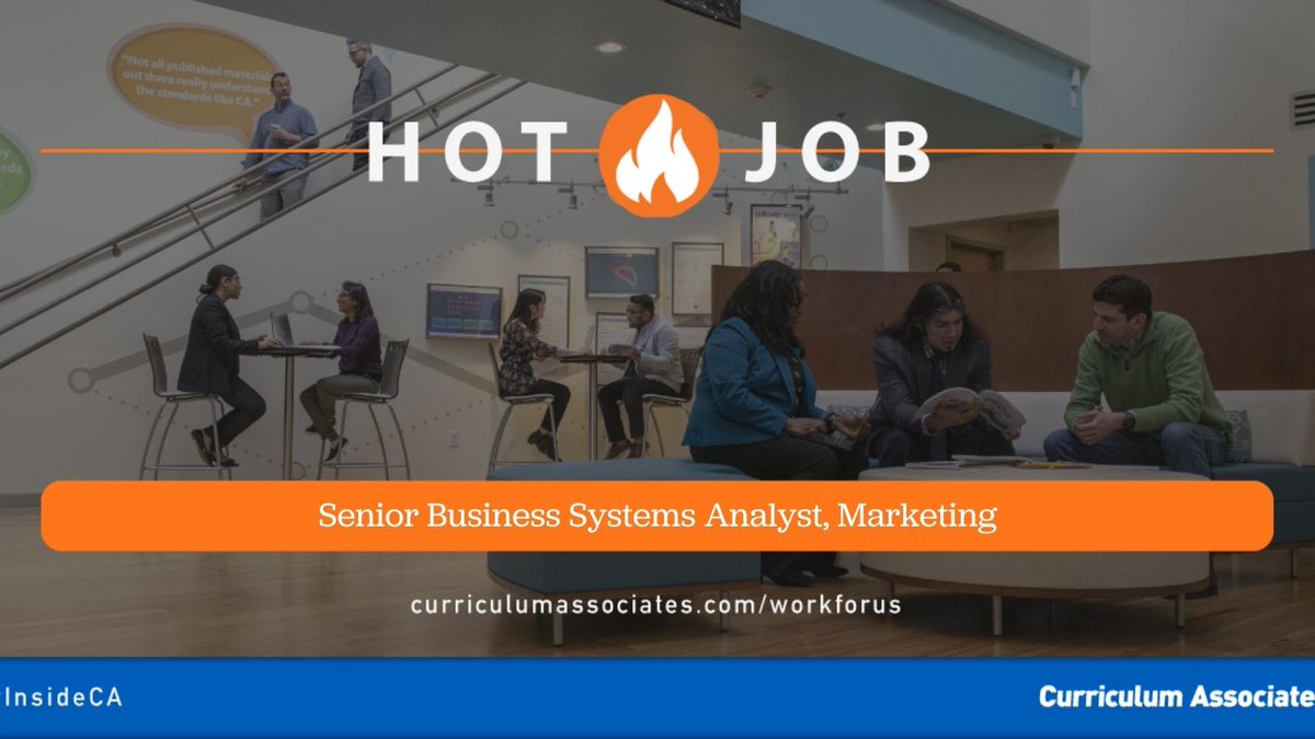 CurriculumAssoc's tweet photo. #HotJob: Senior Business Systems Analyst, Marketing will serve as a strategic partner on the Business Systems team. Learn more or apply at the link below! https://t.co/HJgPQ6lqhO #InsideCA https://t.co/0OfmYq4Gbb