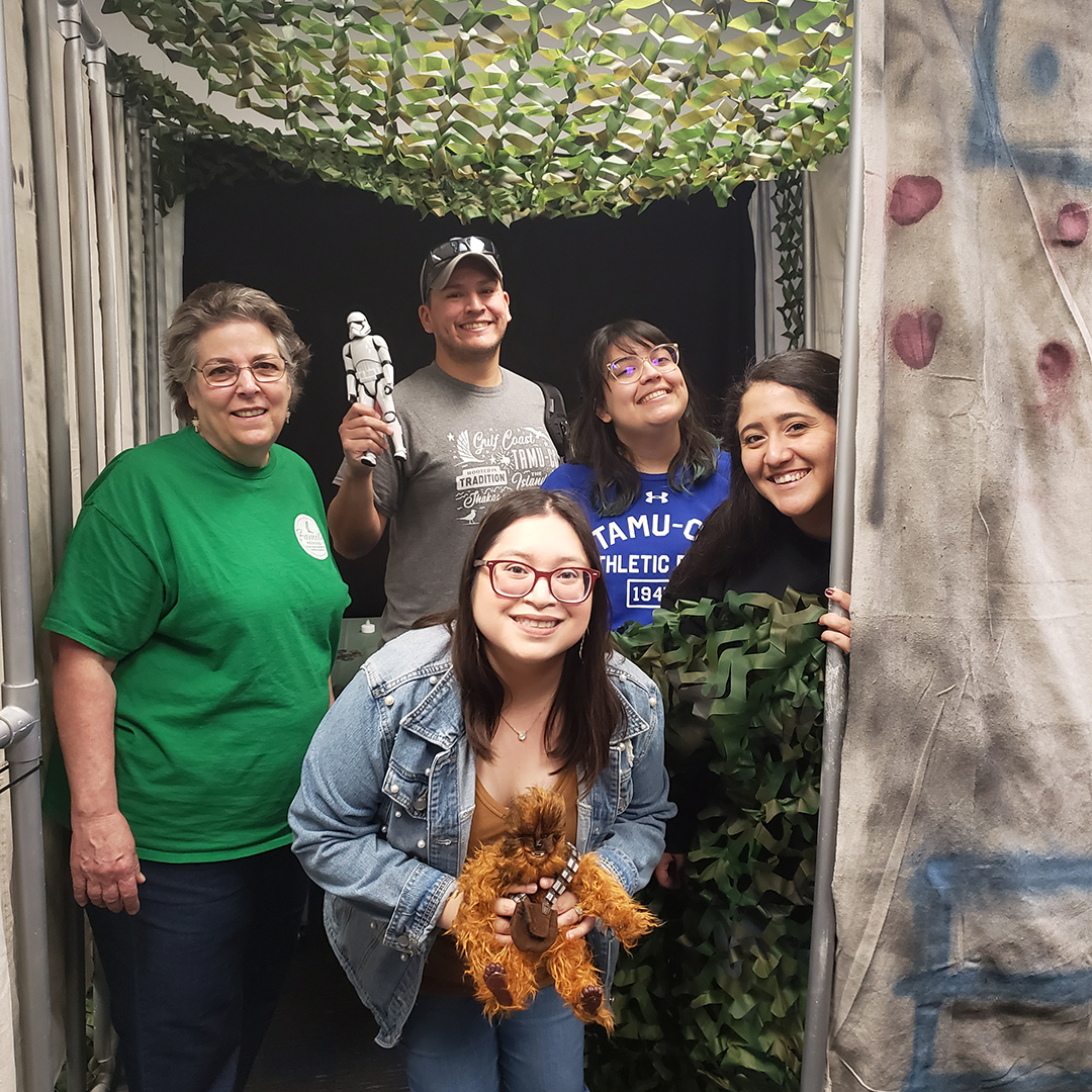 TAMUCCLibrary's tweet photo. The #tamucc Bell Library's #escapethelibrary is officially over!! Today we had 1 team escape: our final CASA team (41 min, 34 sec). Stay tuned for the summary of the full competition results and our 2022 champions! https://t.co/JW6kh50E1d