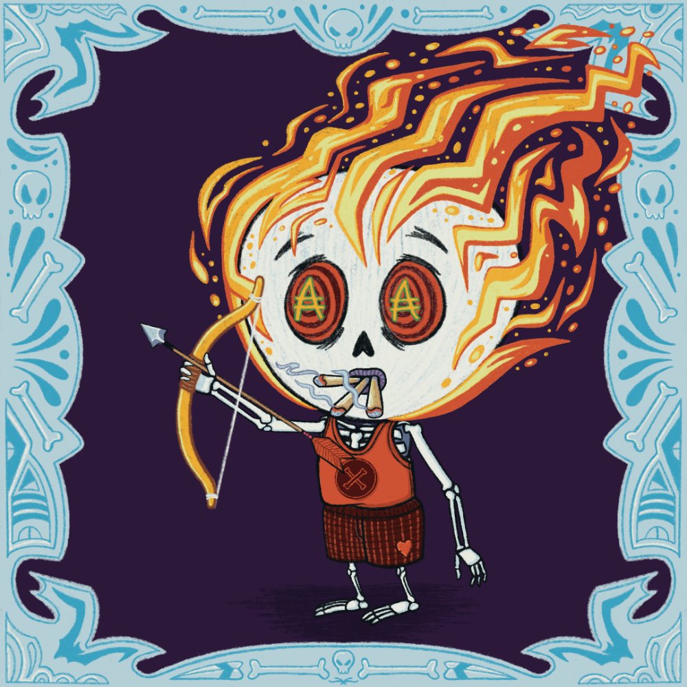 SnowSkellies's tweet photo. A toast to you Skellies fam: May you fire it up this week! #ToastySaturdays #SnowSkellies #cNFTCommunity #CardanoCommunity https://t.co/PGZStlV9lA