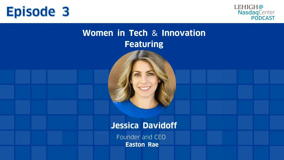 lehighnasdaq's tweet photo. Listen to the Lehigh@NasdaqCenter Podcast! @JessBrondo, Founder and CEO of @eastonraebrands shares the successes and challenges she faces as a serial entrepreneur!

Take a listen on Apple Podcasts, Spotify, or Google Podcasts! 

#womenintech #NextEntrepreneurs https://t.co/wK3l3c3KKK