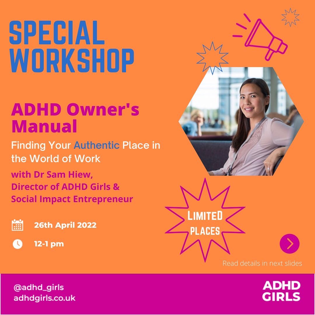 adhd_girls's tweet photo. Finding your authentic place in the world of work. My next employment workshop is now open for booking for girls and women with #ADHD. It’s partly funded by a grant so there’re 3 bursary places if price is a barrier.
https://t.co/TuYlqlCab3
#WomenWithADHD #ADHDTwitter #AskADHD https://t.co/TSYhp5QZZM