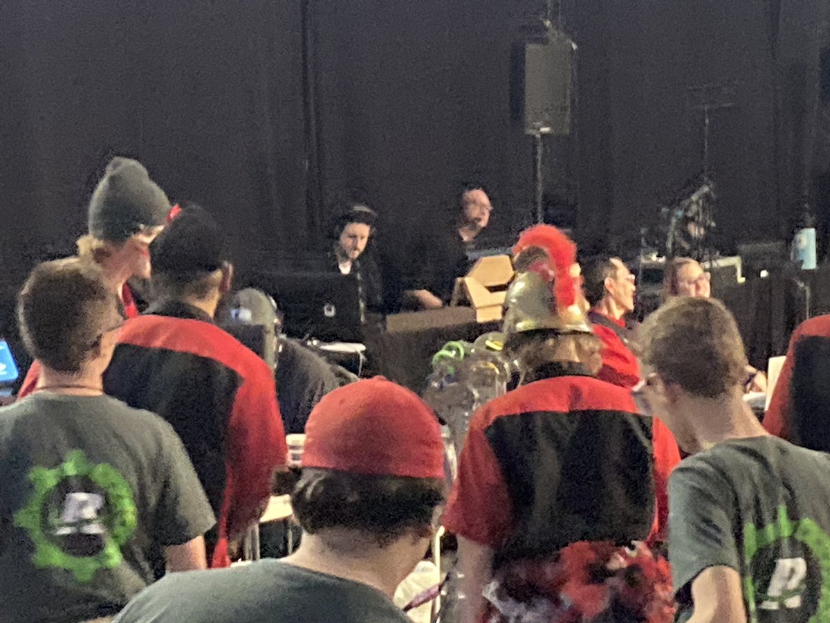 Bringing the robot in for the last game of the night! #rapidreact #FIRSTinspires