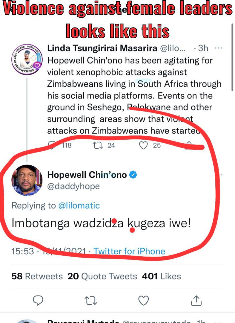 While climbing heights of human rights podiums giving testimonies on human rights violations while body shaming women isnt ok. #Hopewell blocked me last year for asking him2 stop shaming <a href="/lilomatic/">Linda Tsungirirai Masarira</a>, he’s continues. This is wrong! <a href="/WCOZIMBABWE/">Women's Coalition of Zimbabwe</a> <a href="/nelsonchamisa/">nelson chamisa</a> <a href="/CBuchanCanada/">Christina Buchan</a>