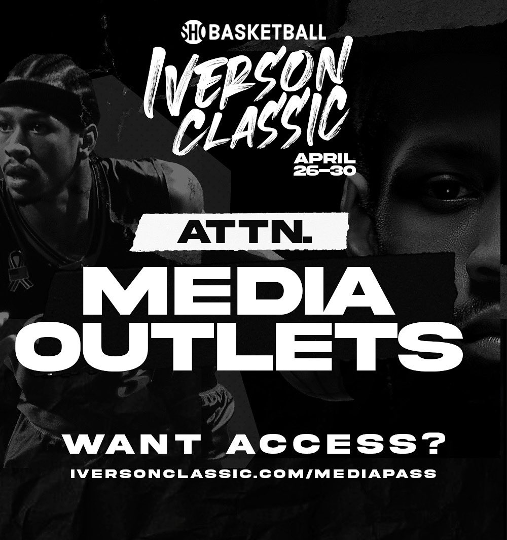 MEDIA OUTLETS. You’ve been asking for access to Iverson Classic 2022 media credentials? IversonClassic.com/mediapass is the link you’re looking for. 🔥🔥🔥