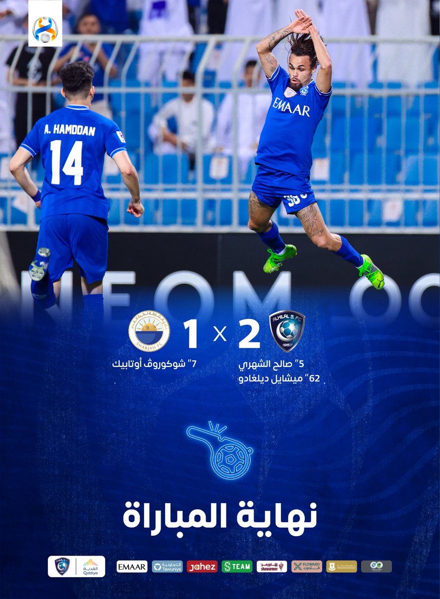 Alhilal_FC's tweet photo. 🔝 حامل اللقب يكسب الشارقة بثنائية 👏🏻💙

#الهلال 
#الهلال_الشارقة https://t.co/GT4VPkDMGE