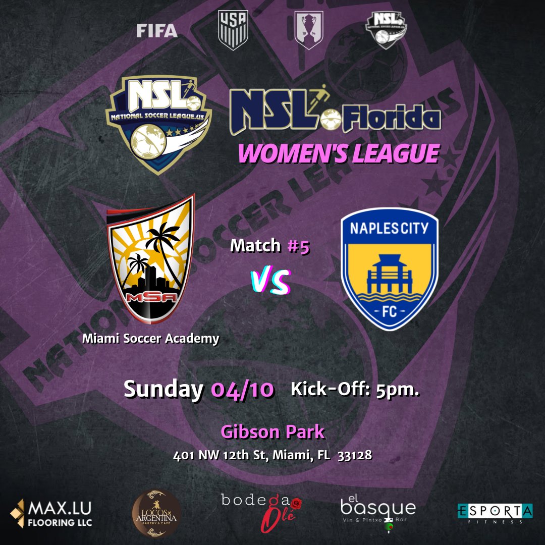 naplescityfc (@naplescityfc) on Twitter photo NSL FLORIDA Women's League
Sunday 04/10 - Kick-Off: 5pm
Match 5 vs <a href="/Miamisocceracad/">Miami Soccer Academy</a>
<a href="/NSLSoccerLeague/">NationalSoccerLeague US</a> <a href="/NSLFlorida/">NSL Florida</a> <a href="/NSLWomen/">NSL Women</a>
#naplescityfc #werisefromwithin 🔵⚪🟡
#soccerwomen ⚽ #soccer #naplesflorida NSL FLORIDA Women's League
Sunday 04/10 - Kick-Off: 5pm
Match 5 vs <a href="/Miamisocceracad/">Miami Soccer Academy</a>
<a href="/NSLSoccerLeague/">NationalSoccerLeague US</a> <a href="/NSLFlorida/">NSL Florida</a> <a href="/NSLWomen/">NSL Women</a>
#naplescityfc #werisefromwithin 🔵⚪🟡
#soccerwomen ⚽ #soccer #naplesflorida