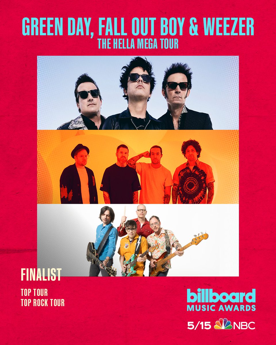 HellaMegaTour's tweet photo. oh hello, miss us?! stoked to share that we're nominated for not one, but TWO #BBMAs... Top Tour + Top Rock Tour. game onnnnnnn https://t.co/PUuWHZocwv