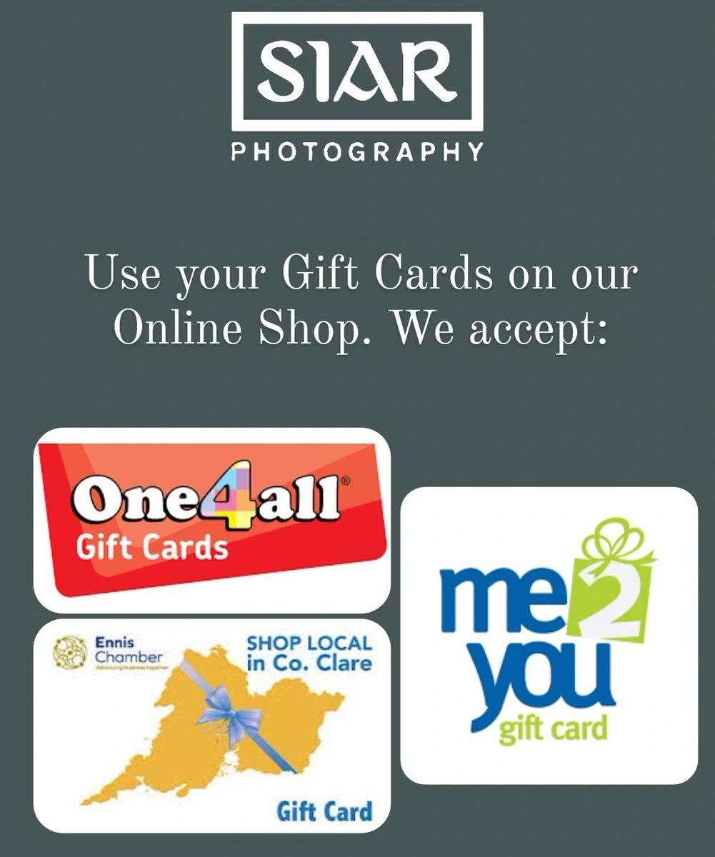 siarlandscapes's tweet photo. Treat yourself! We accept some well-known gift cards on our online shop: https://t.co/l8ztqZ0kkn
#one4all #me2you #claregiftcard @EnnisChamber https://t.co/lxMVob7uS3