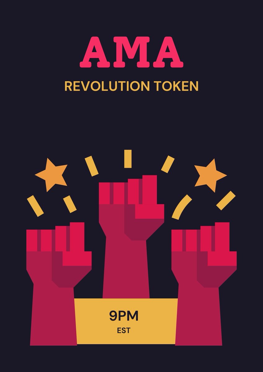 RevolutionErc20's tweet photo. #REVOLUTIONTOKEN We are super excited for tonights AMA @ 9PM EST.
Join the revolution! Our contract is renounced! Dev Mysterious! For the Community and run by the community! Come Join our telegram..
TG: https://t.co/dfi1aBhdW8 https://t.co/hGHgIKFGl3