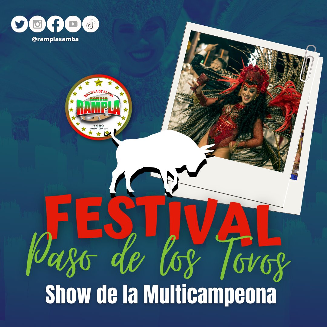 RamplaEsc's tweet photo. Esta noche, la multicampeona del #carnavaldeartigas estará presente en la EXPO FERIA de #pasodelostoros 

El festival contará con la presencia de @ramplasamba con su show en vivo, mucho samba y alegría 💚❤ 

Podes acompañar la presentación en @carnavaldeartigas.uy en Facebook https://t.co/VpXIrDgTwI