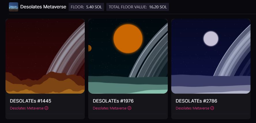 We did some shopping for our next MetaRaffle. 
This time, not one but three NFT to win ! (current value near 15 $SOL) 

Let us introduce our freshly bought @desolateNFT for the party

Get ready to enter our raffle, or stake your Metanoids for the next one..👀

$MTSN 🚀

#NFT