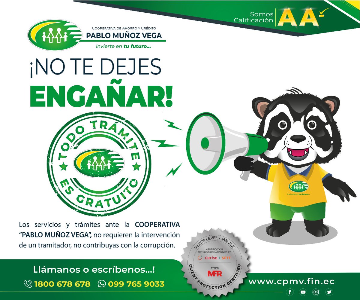 cpmvoficial's tweet photo. ¡¡NO TE DEJES ENGAÑAR!!⚠️
Los Servicios y tramites ante la Cooperativa Pablo Muñoz Vega no requieren la intervención de un tramitador.
#cpmv🔰 https://t.co/iRq703lgxv