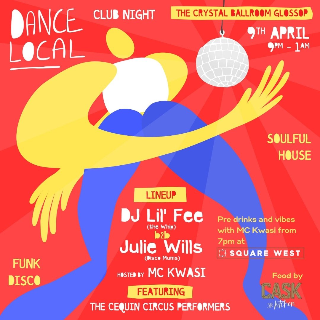 THE DANCE PROJECT @glossopballroom tomorrow night 9pm 💃 Pre-drinks & food from 7pm @SquareWestBar both events will be hosted by MC Kwasi. 40 tickets left 👉 skiddle.com/e/36016342 #glossop #dancelocal #glossopdale #clubnight #danceonyourdoorstep #notaxis #goodvibes #outout