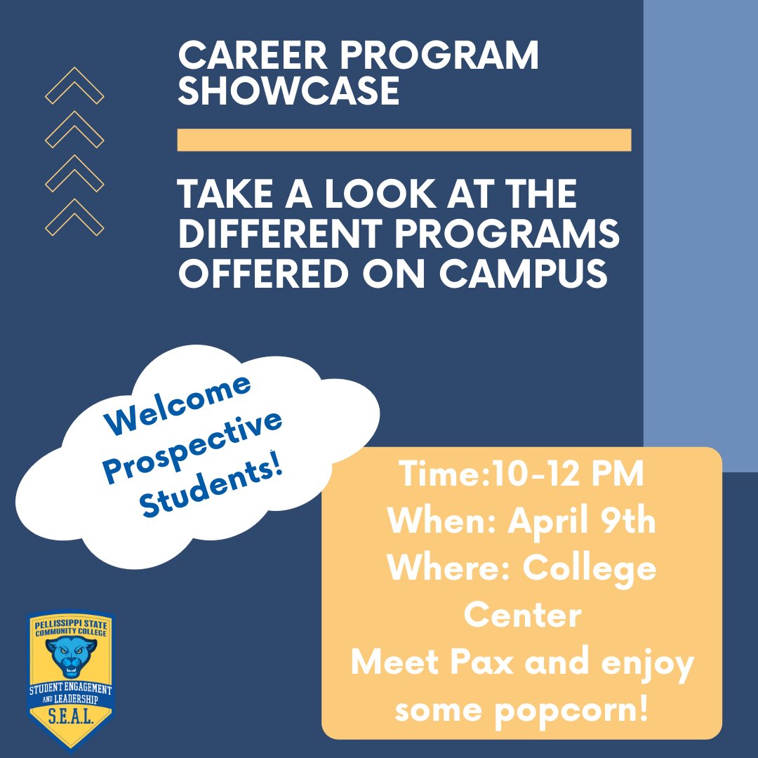 PSCC_SEAL's tweet photo. Be sure to attend the Career Program Showcase happening at the Hardin Valley Campus in the College Center!! https://t.co/t3kGa5Lzaj