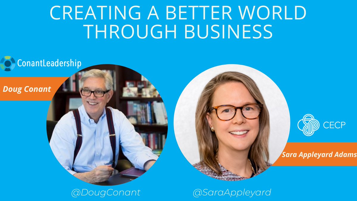<a href="/CECPtweets/">CECP</a>  Senior Director of Communications and Marketing, <a href="/saraappleyard/">saraappleyard</a> recently sat down with <a href="/DougConant/">Doug Conant</a> , founder &amp; CEO of Conant Leadership  for an insightful interview for <a href="/LEADERSMag/">LEADERS Magazine</a> highlighting the importance of corporate purpose post-2021 : zcu.io/85st