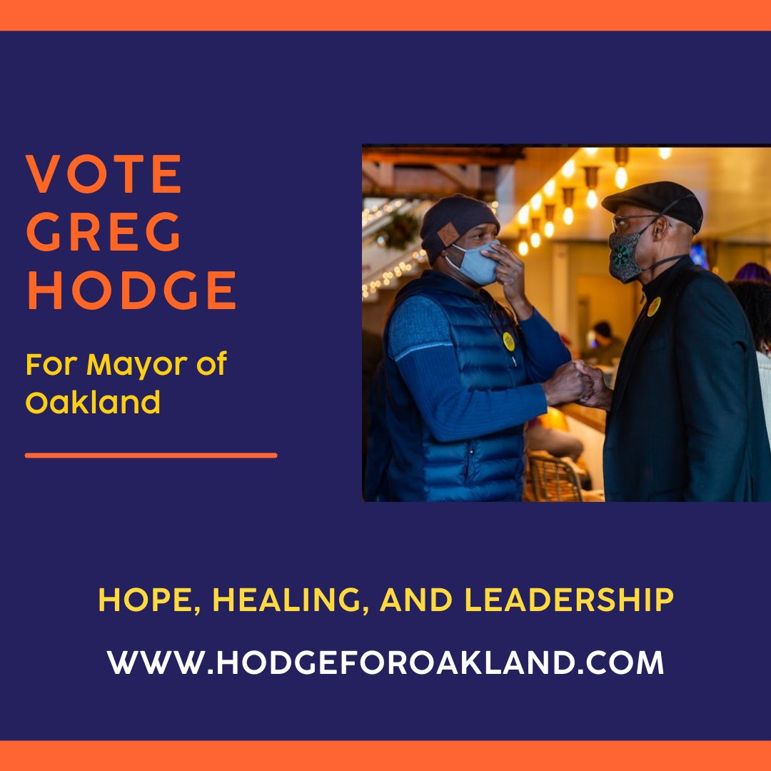 I will bring more than four decades of experience in Oakland to put in place progressive policies and programs that work for everyone. I will use my experience building consensus across lines of differences to help all neighborhoods in the city heal, grow and thrive. #Hodge2022