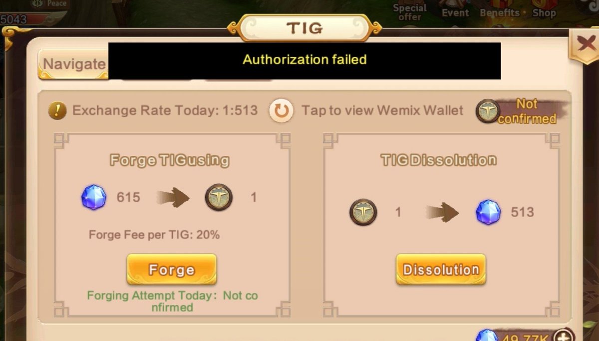 Funshi542's tweet photo. @Tigon_Mobile I can't connect my wemix wallet to game. Please, fix it https://t.co/Fs5cIjVzND