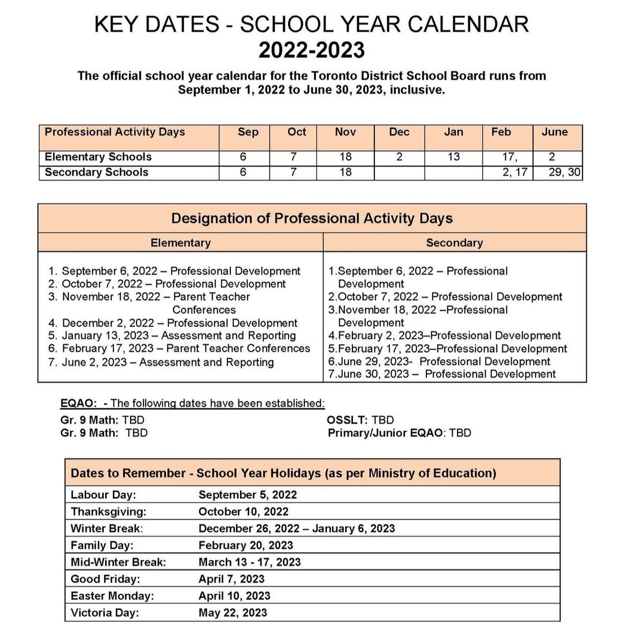 Tdsb 2023 To 2023 Calendar Get Calendar 2023 Update