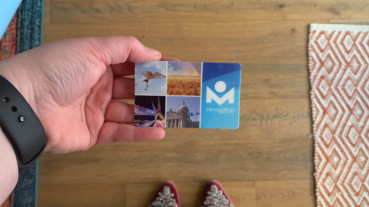 It’s a momentous day. This girl got her first-ever library card. Thank you Jean from the <a href="/MetroLibraryOK/">MetroLibraryOK</a> Belle Isle Campus for hooking me up!