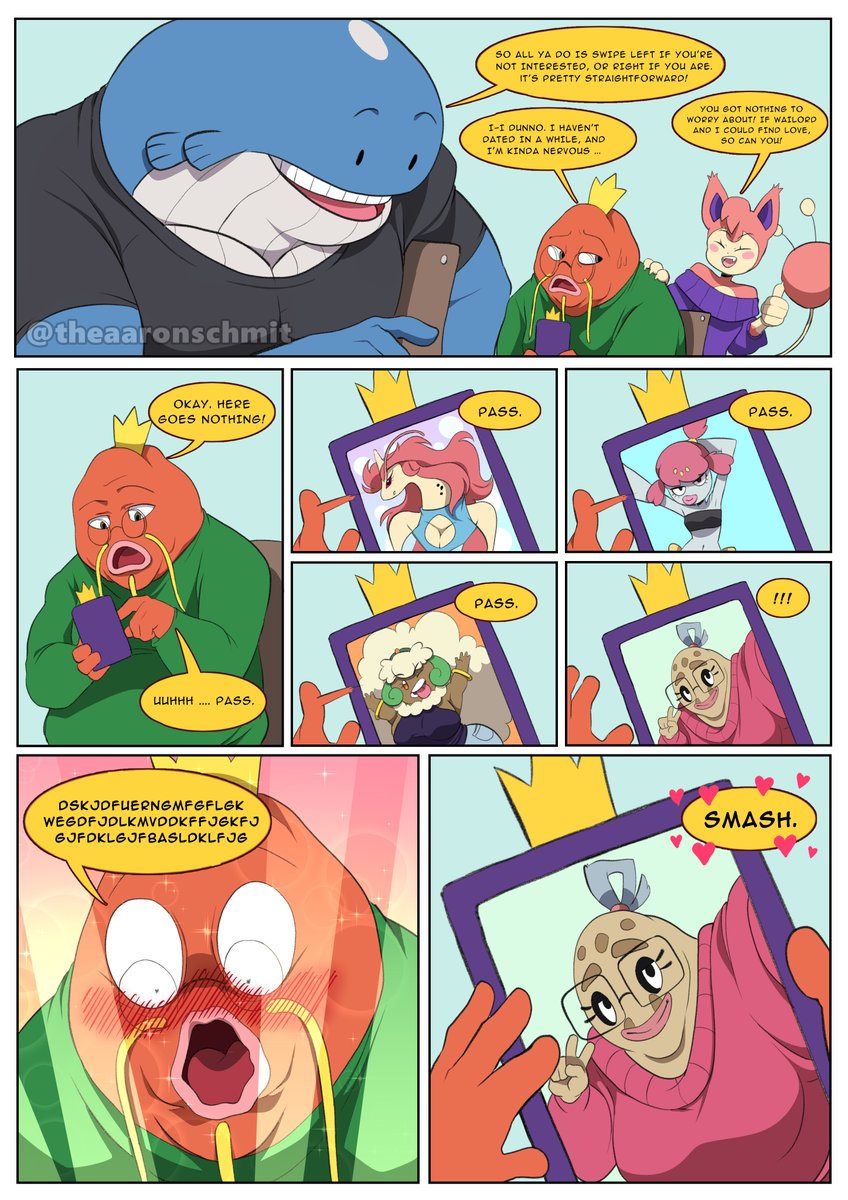 Skitty and Wailord help Magikarp find a date on Tinder. #TinderSkitty