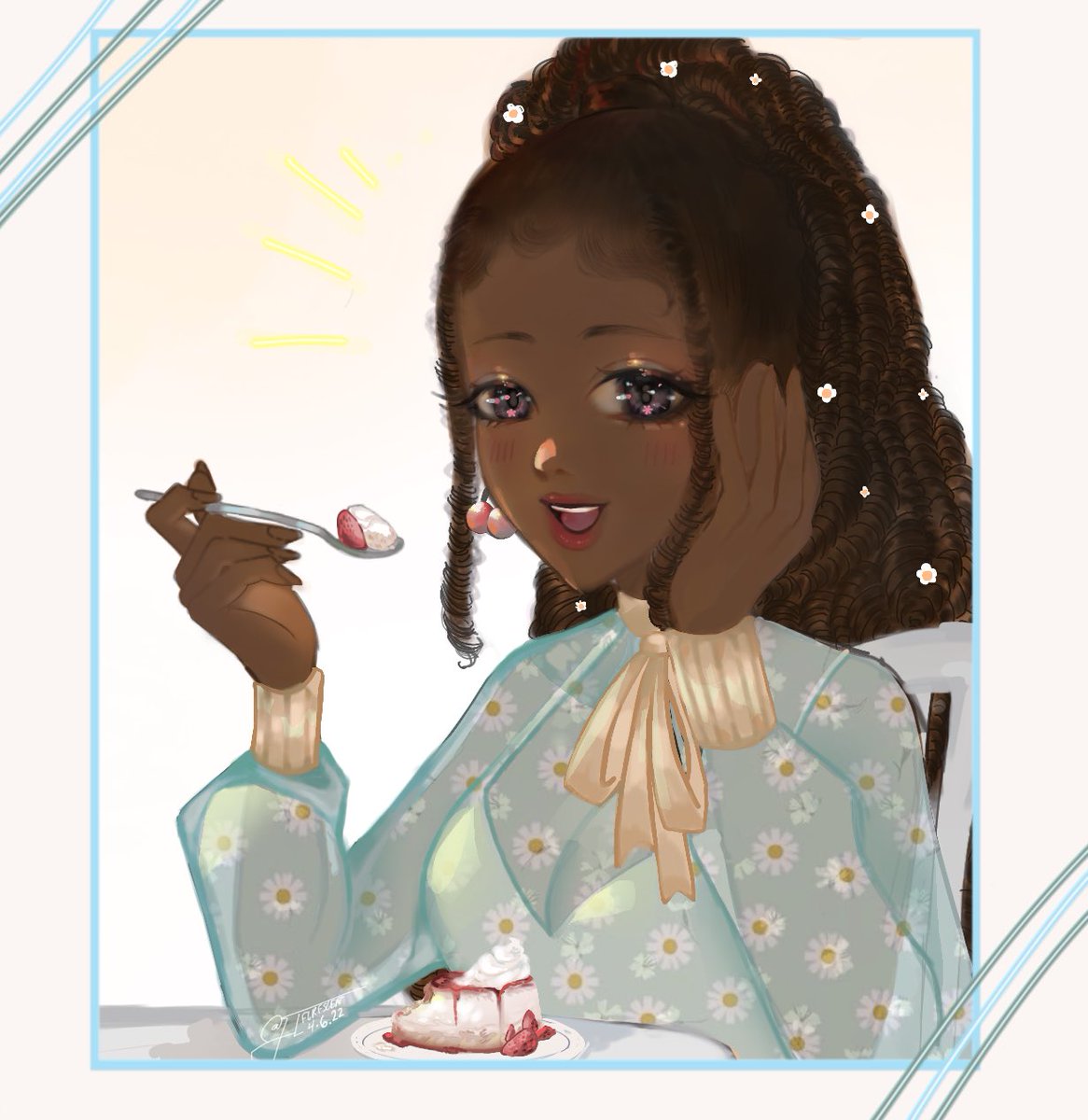 Fleuressence0's tweet photo. Sunny strawberry shortcake 🍰 one of the best sweets on a sunny day! Practice drawing. Time: 17:05 Layers: 16 #drawing #practicedrawing #artistsontwitter https://t.co/BOHWL4hSya