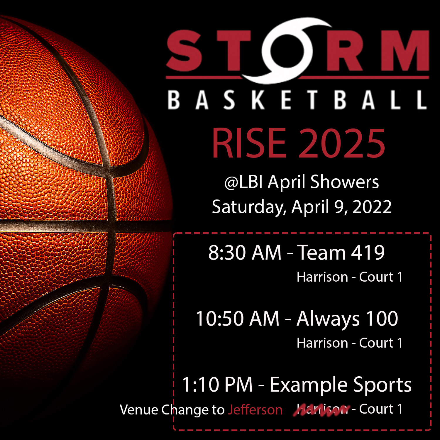 Michigan Storm Rise 2025 on Twitter "Venue change! Our 110 game has