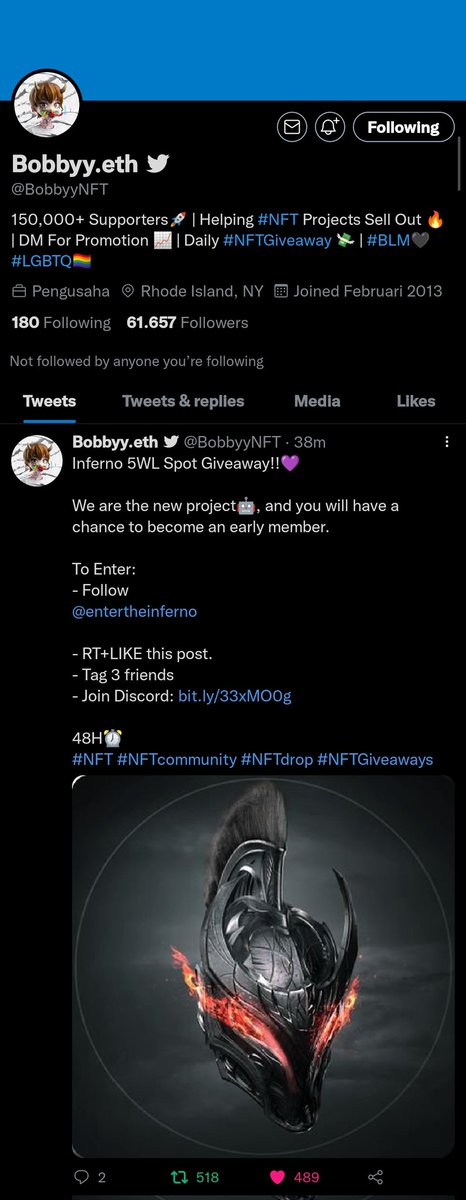 genniecty888's tweet photo. @princesspromos_ @BobbyyNFT Done! https://t.co/rOLdEjJrh4