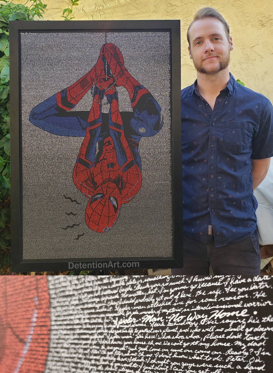 <a href="/InsaneLetterbox/">Insane Letterboxd</a> I hand-wrote every word of dialogue from all three Tom Holland Spider-Man movies.

Does this count as a poster?
