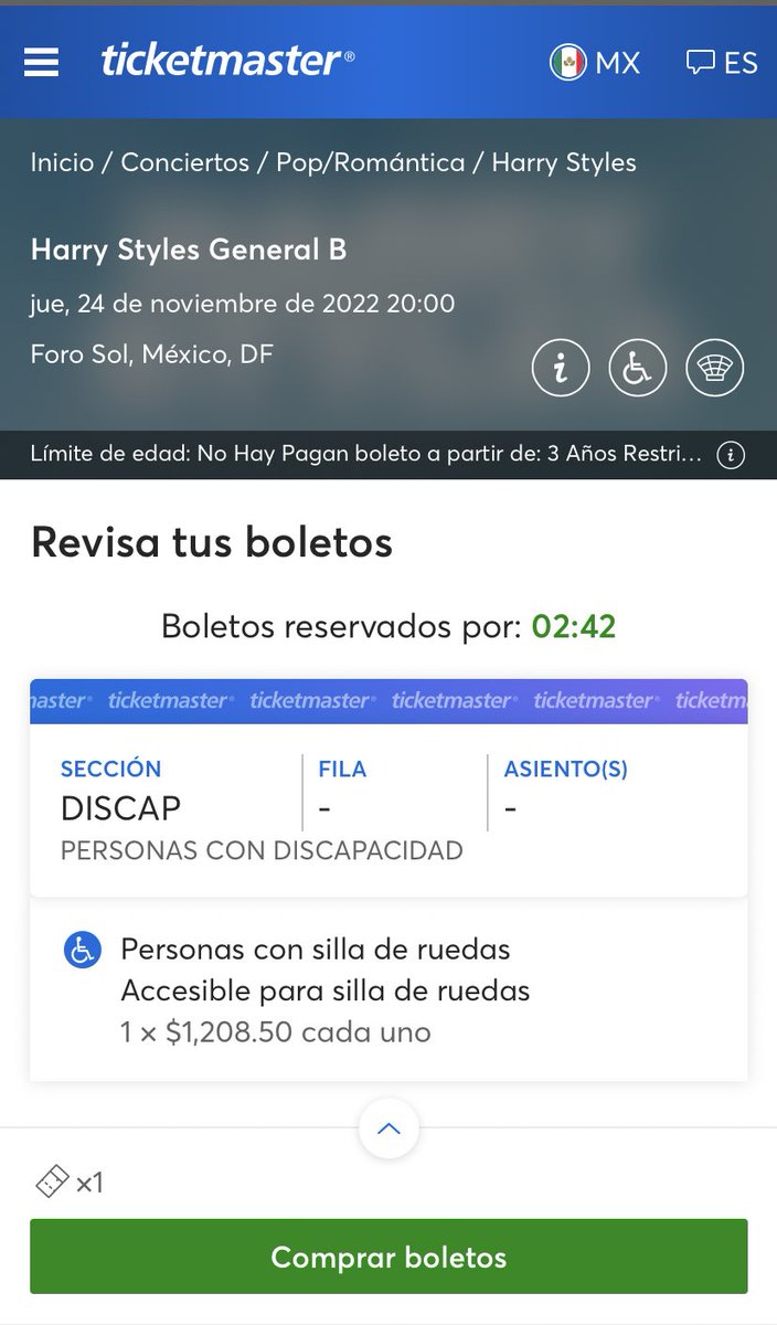 HSLOTMexico's tweet photo. 📣| Hay boletos disponibles en la sección de Discapacitados para la fecha del 24/NOV para @Harry_Styles en Foro Sol. 
* Solo deben de comprar personas que necesiten estar en esa zona. 

https://t.co/OFc3FDAdlq https://t.co/rt9VblO50O