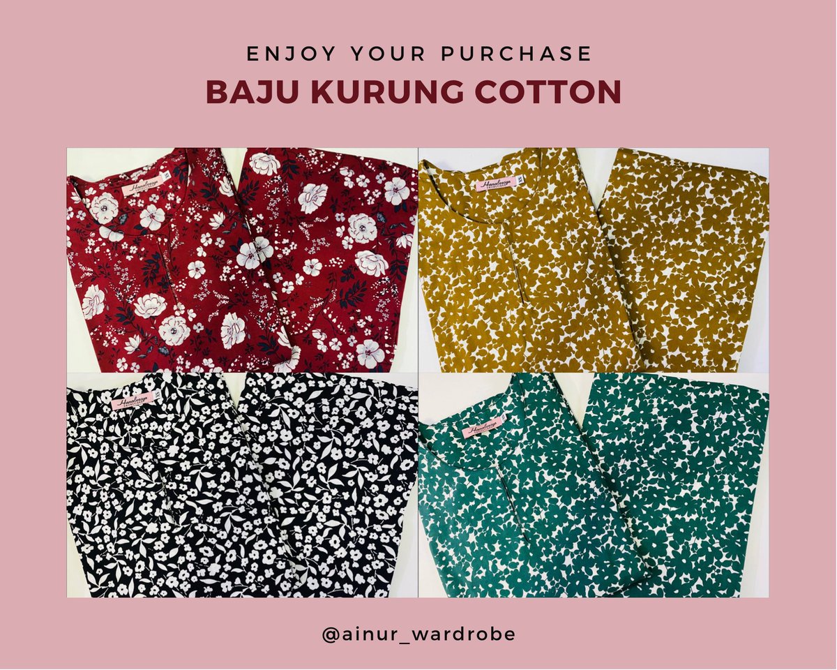 ainur_wardrobe's tweet photo. ✨NEW DESIGN RAYA EDITION 2022✨

‼️2 PASANG RM100‼️

🌼BAJU KURUNG PAHANG COTTON
🌼💯 ENGLISH COTTON
🌼DESIGN EXCLUSIVE
🌼SIZE FROM XS TO XXL
🌼KAIN SUSUN TEPI SEBELAH KIRI
🌼KAIN TAK MUDAH MENGECUT

📲Choose your fav and drop your order now 👇🏻
https://t.co/PRYUKthRyJ https://t.co/06VcSwr5yl