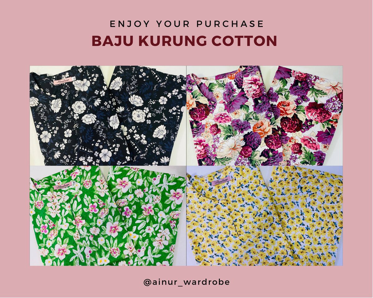 ainur_wardrobe's tweet photo. ✨NEW DESIGN RAYA EDITION 2022✨

‼️2 PASANG RM100‼️

🌼BAJU KURUNG PAHANG COTTON
🌼💯 ENGLISH COTTON
🌼DESIGN EXCLUSIVE
🌼SIZE FROM XS TO XXL
🌼KAIN SUSUN TEPI SEBELAH KIRI
🌼KAIN TAK MUDAH MENGECUT

📲Choose your fav and drop your order now 👇🏻
https://t.co/PRYUKthRyJ https://t.co/06VcSwr5yl