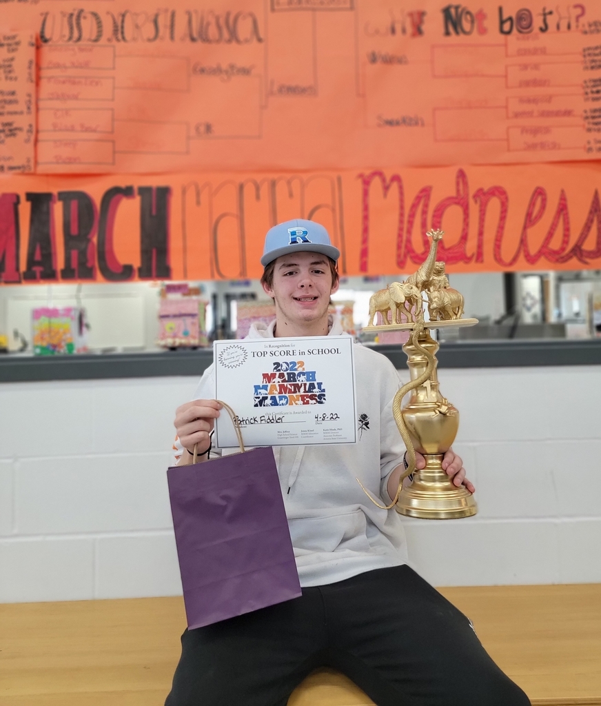 GraettingerD's tweet photo. Congratulations to this year's March Mammal Madness winners!

MMM is a "simulated animal single elimination tournament created by scientists" completed every year by high school science students and staff members. A special "thank you" to the Hillcrest for their prize donation! https://t.co/SDC1KzYUlU