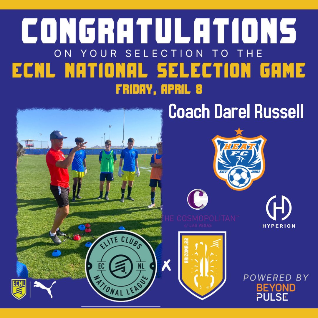 LVHEATSURFSC's tweet photo. Congratulations to our own coach Darel Russell on his selection to manage the Team East on the selection game. Heat FC family is proud!
#heatfcnv #weareheat #ecnlboys #ecnl #showcase #ecnlaz #selectionmatch https://t.co/ulNC5AKa8K