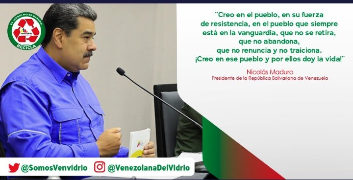 @SomosVenvidrio El comandante Hugo Chávez y ahora el presidente @NicolasMaduro han puesto toda su confianza en el aguerrido pueblo que es 'sabio y paciente', como lo canta Alí Primera. ¡Sigamos en el combate por el desarrollo de la Patria! 
#CulturaVenezolana 
@henryjimenezp