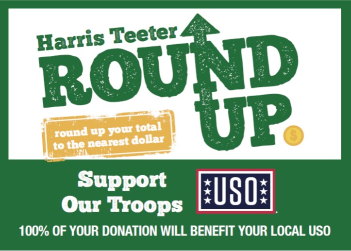 From April 6 until June 14, Harris Teeter customers will have the opportunity to round up to the nearest whole dollar during checkout in support of our military service members & their families. Visit your local Harris Teeter store today & Round Up! #HTRoundUp #SupportOurTroops