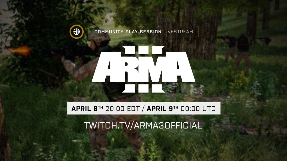ArmaPlatform's tweet image. 🔴 LIVE NOW! 

Join Arma 3 Community Manager @jtleclair and @ArmAFnF as they play some team vs. team action live on @Twitch! 

twitch.tv/arma3official