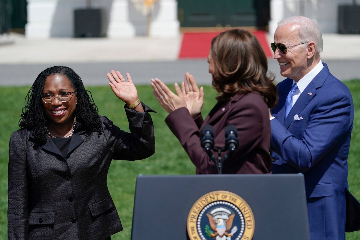 TheycallmeMrC's tweet photo. Despite what Trump. FOX and the MAGA universe want you to believe. Today is what America is supposed to be. The VP, a woman of color introduced a woman of color to the SCOTUS 

"My family went from segregation to the Supreme Court in one generation," Judge Ketanji Brown Jackson https://t.co/WCggbwxXKB