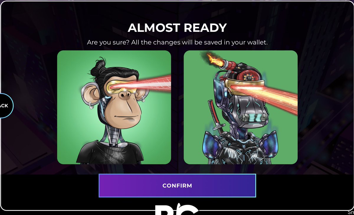 Frekiaus's tweet photo. @nftspacewalker Be your own artist when you fuse the best two traits from one ape to another. Creating a new ape and a twin cyborg. @billionclubnft #BCNFT #BCpartyape #BCcyborg https://t.co/DwkY3ahkDi