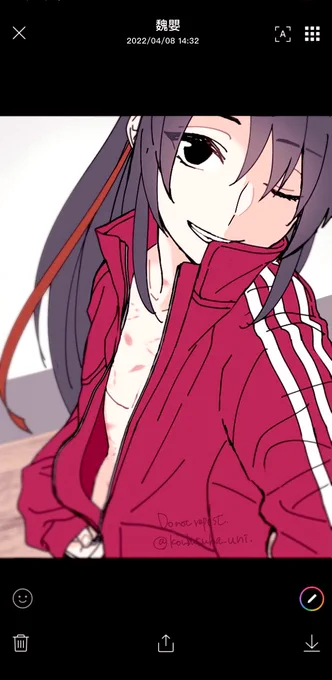 ウェイインちゃんにスマホ持たせると事あるごとにちょっとエッチな自撮りを送ってきそう(???)というらくがき 