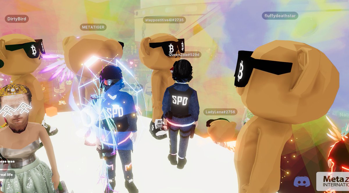 After initially being swamped at the bear cave, the #SPD followed the bears to @RoustanNFT then the MetaZoo. Once backup arrived things settled down. <a href="/definitecasheth/">DefiniteCash.eth</a> <a href="/CosyArtist/">Cosy</a> and the #SPD agreed to a truce... for now! We are always watching!