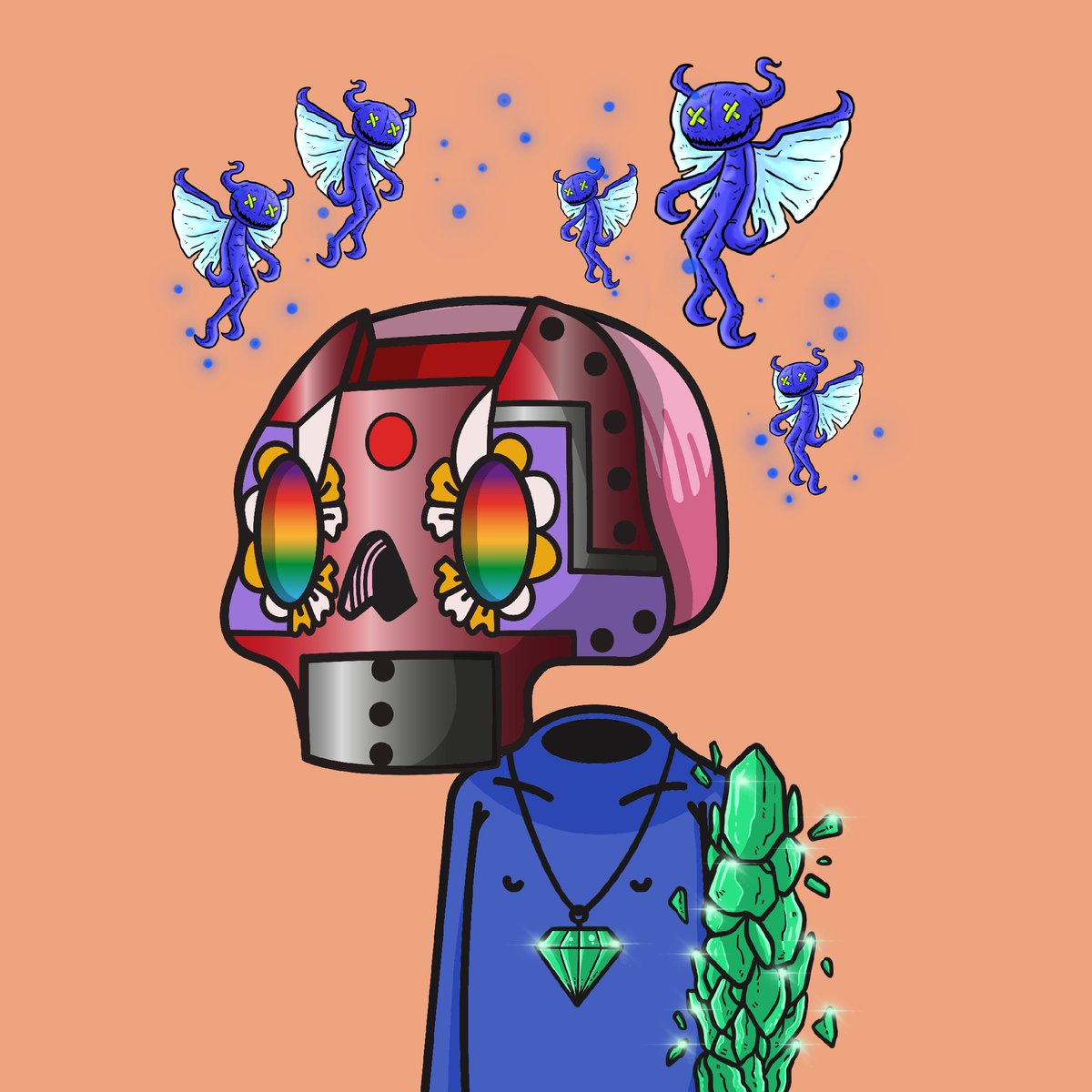 ArabMacGyver's tweet photo. Can't get these buzzing blind blue bastards out of my head ... @los_muertosNFT #vivalosmuertos ... OS #845 https://t.co/4f3TBrreml