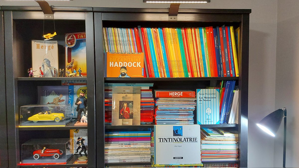 JeffdeStGermain's tweet photo. @lucote @LLacoursiere2 Bon OK. Tu m'as eu Lucie. Voici une petite partie de ma bibliothèque personnelle. 48 ans de collection... 😉 #Tintin #Milou #Tournesol #Haddock #Bachibouzouk #MilleSabords #TonnerredeBrest #Coloquinte #Phyloxéra #Zouave https://t.co/3ignzUTtNp